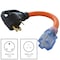 Ac Works 1ft RV 30A TT-30P Plug to 5-20R 15/ 20A Household Outlet with Power Indicator RVTT520-012 - alternate 2